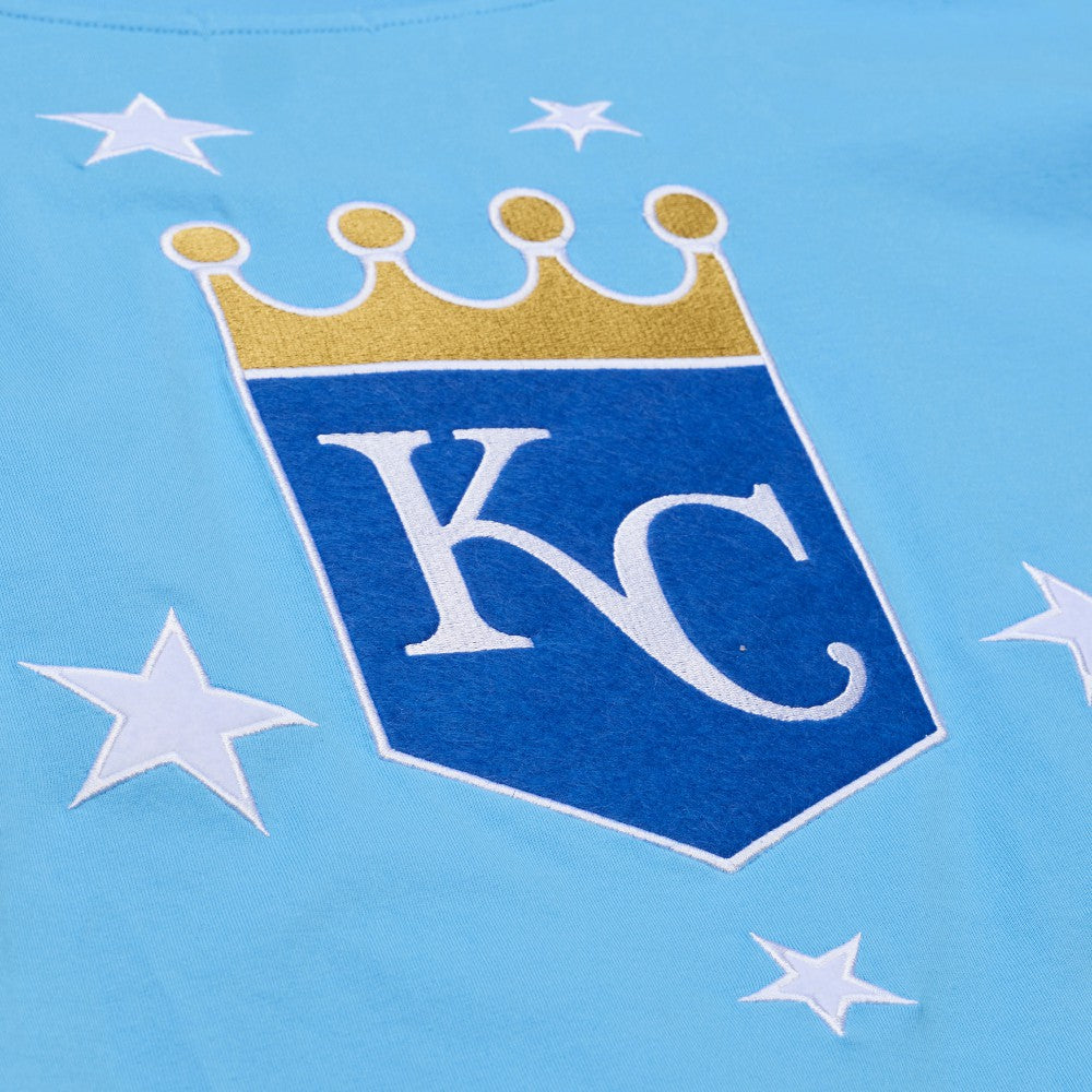Kansas City Royals Mitchell & Ness Women's Pep Rally Cropped Boxy T-Shirt - Light Blue T-shirts