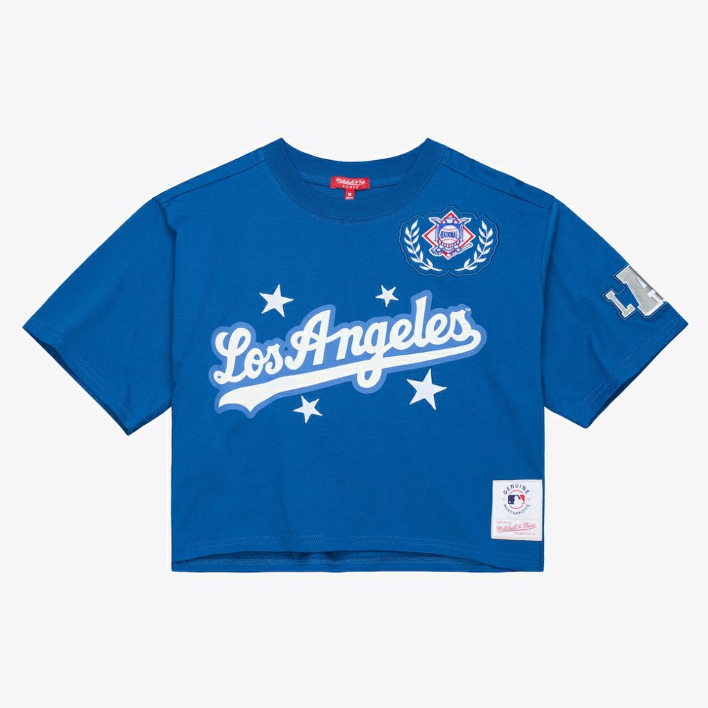 Los Angeles Dodgers Mitchell & Ness Women's Pep Rally Cropped Boxy T-Shirt - Royal T-shirts