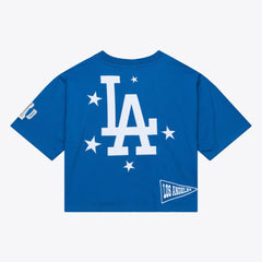Los Angeles Dodgers Mitchell & Ness Women's Pep Rally Cropped Boxy T-Shirt - Royal T-shirts
