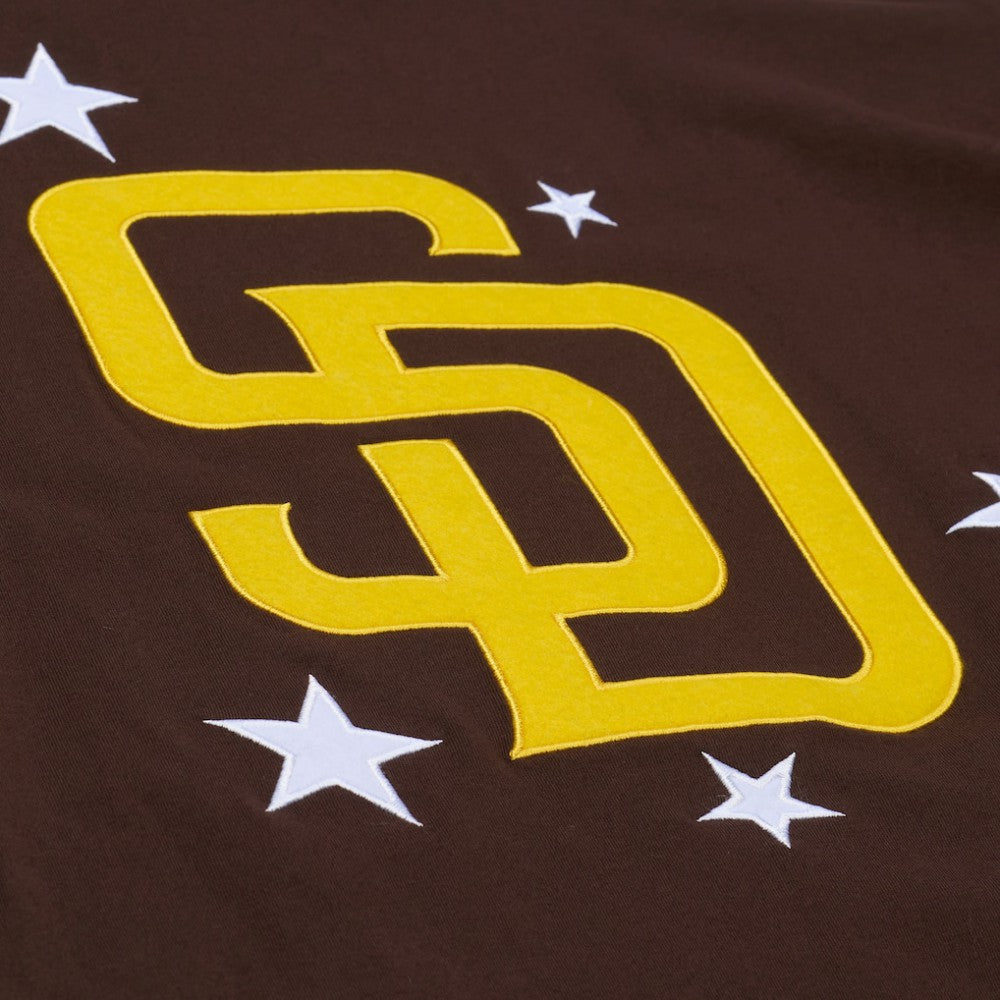 San Diego Padres Mitchell & Ness Women's Pep Rally Cropped Boxy T-Shirt - Brown T-shirts
