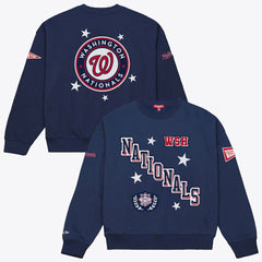 Washington Nationals Mitchell & Ness Women's Pep Rally Sweatshirt - Navy Sweatshirts