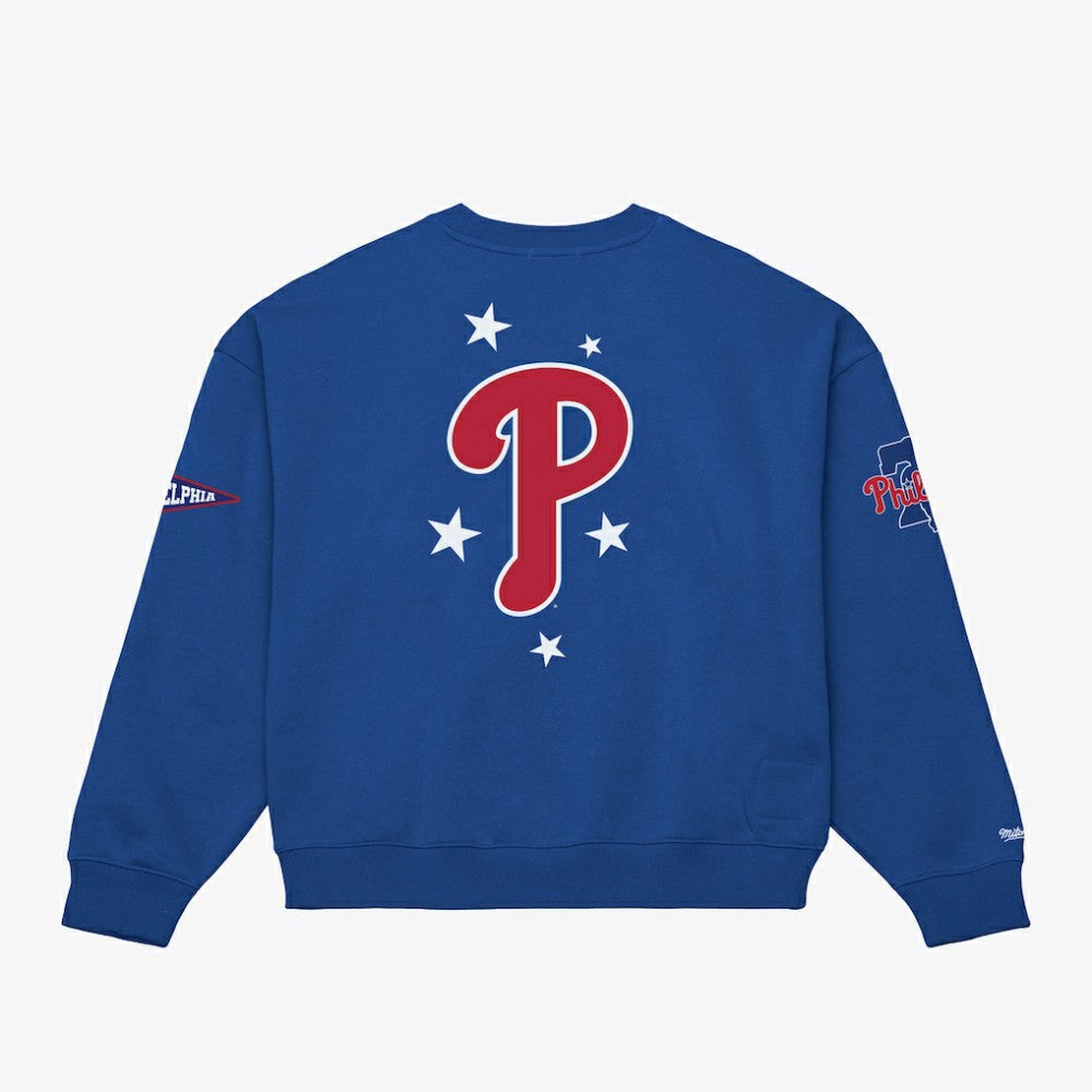 Philadelphia Phillies Mitchell & Ness Women's Pep Rally Sweatshirt - Royal Sweatshirts