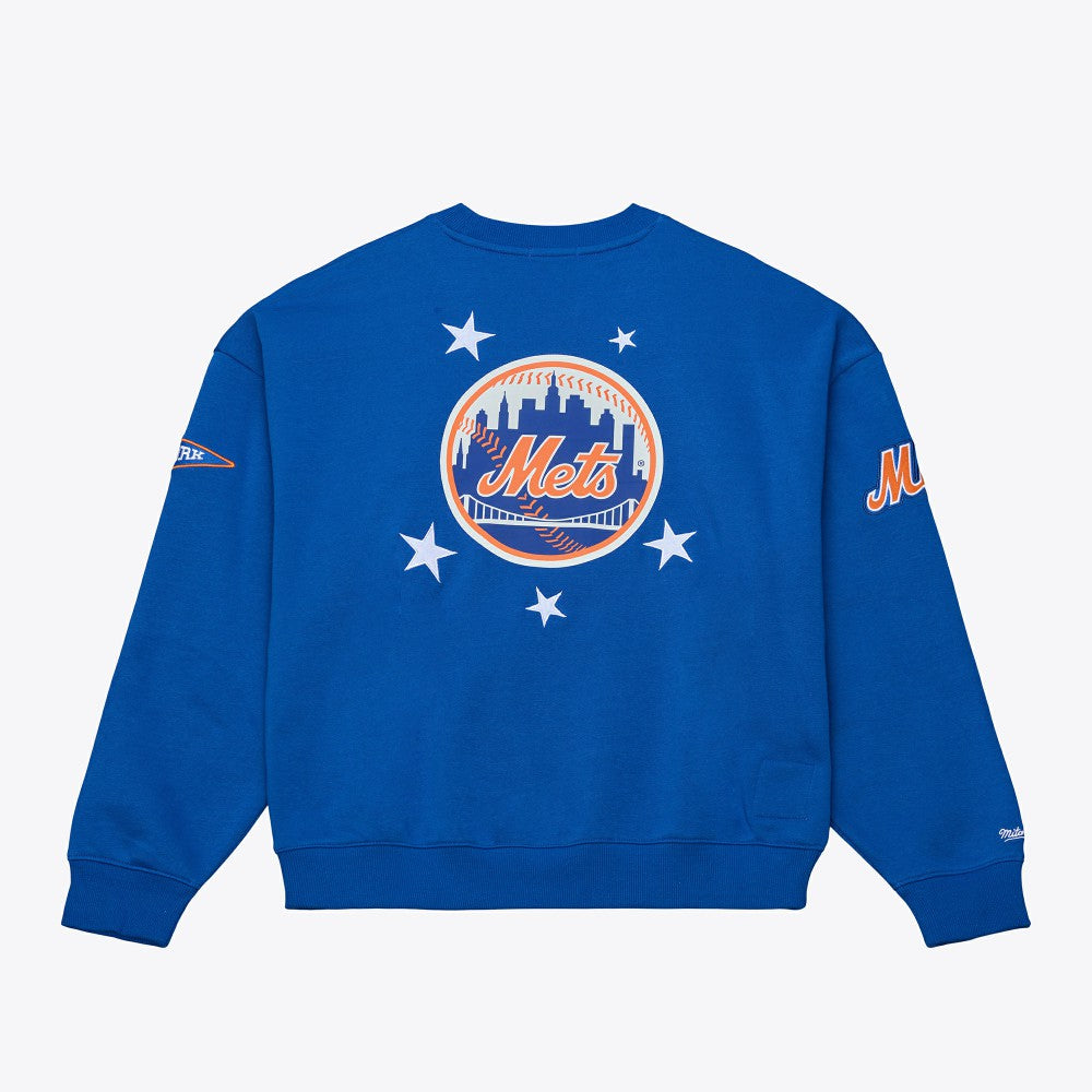New York Mets Mitchell & Ness Women's Pep Rally Sweatshirt - Royal Sweatshirts