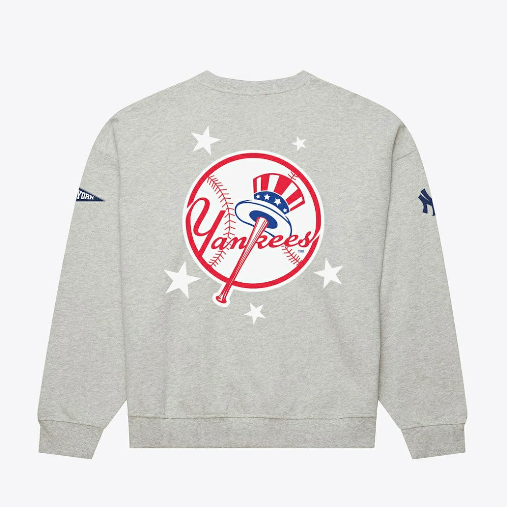 New York Yankees Mitchell & Ness Women's Pep Rally Sweatshirt - Heather Gray Sweatshirts
