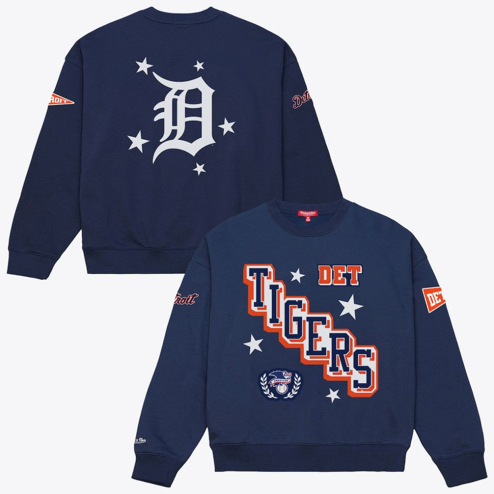 Detroit Tigers Mitchell & Ness Women's Pep Rally Sweatshirt - Navy Sweatshirts