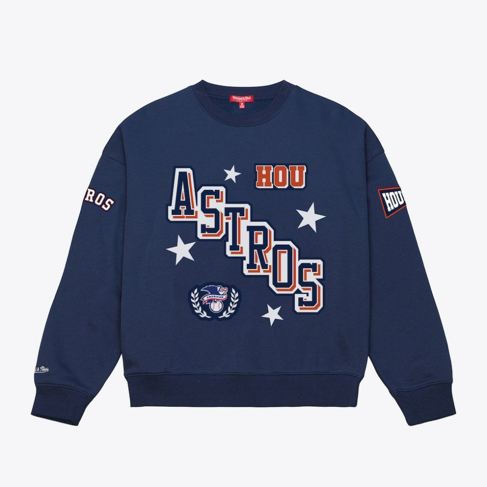 Houston Astros Mitchell & Ness Women's Pep Rally Sweatshirt - Navy Sweatshirts
