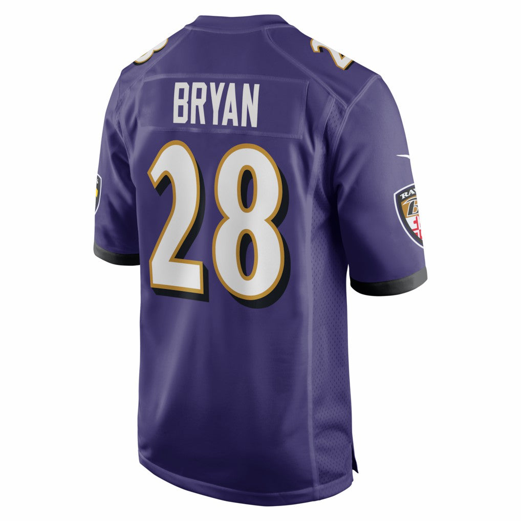 Taven Bryan Baltimore Ravens Team Game Jersey - Purple Jerseys