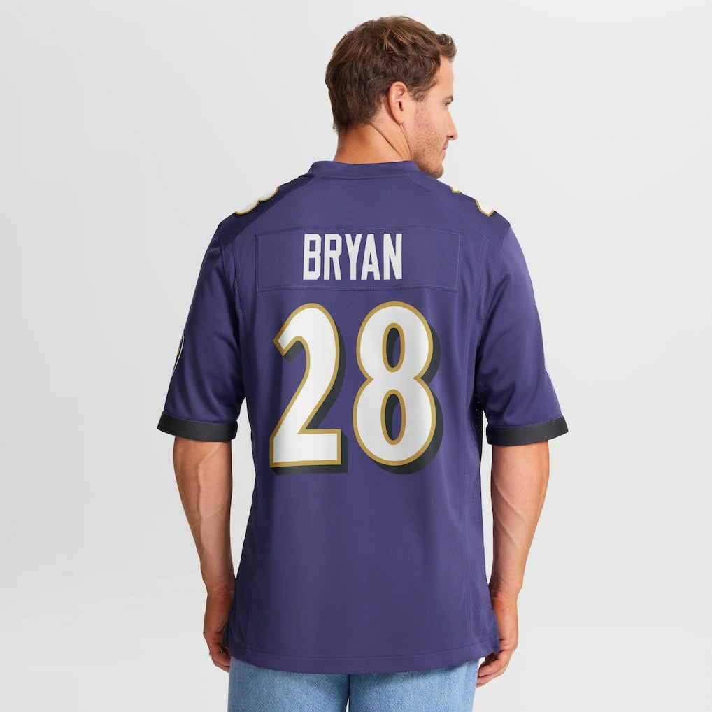 Taven Bryan Baltimore Ravens Team Game Jersey - Purple Jerseys