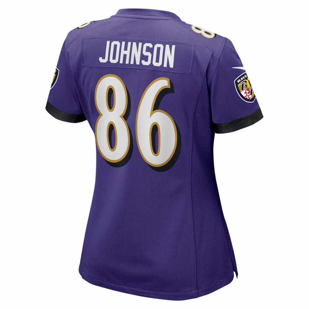 Cornelius Johnson Baltimore Ravens Women's Team Game Jersey - Purple Jerseys