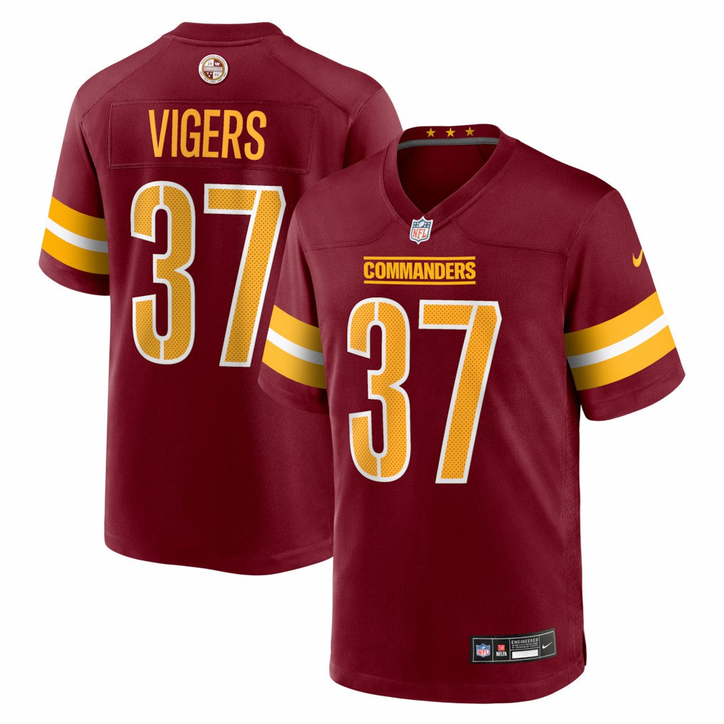 Car'lin Vigers Washington Commanders Team Game Jersey - Burgundy Jerseys