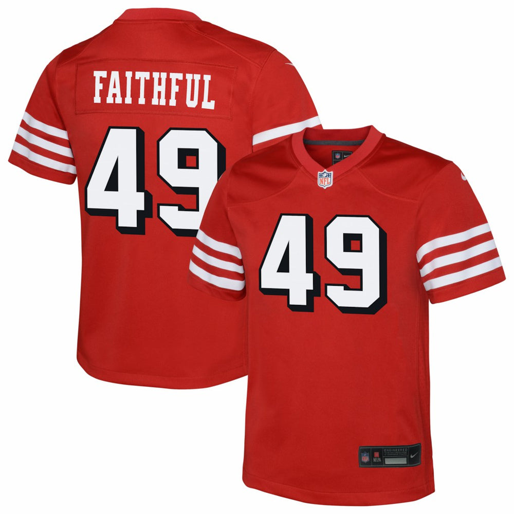 The Faithful San Francisco 49ers Youth Alternate 2 Game Jersey - Scarlet Jerseys