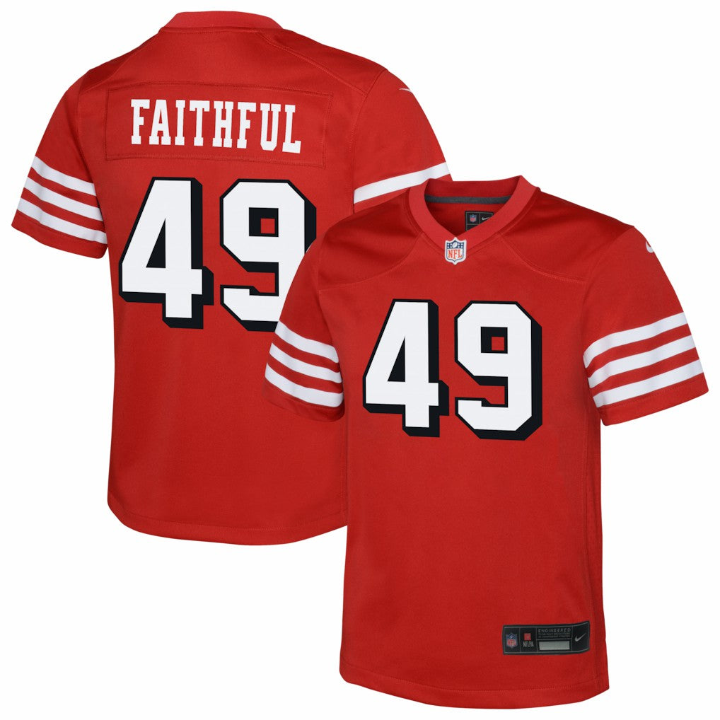 The Faithful San Francisco 49ers Youth Alternate 2 Game Jersey - Scarlet Jerseys