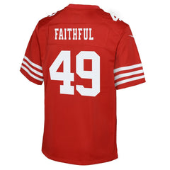 The Faithful San Francisco 49ers Youth Team Game Jersey - Scarlet Jerseys