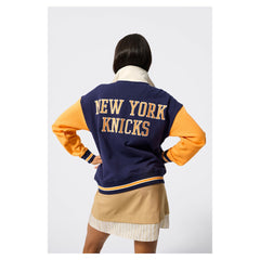 New York Knicks Terez Unisex Colorblock Quarter-Zip Pullover Navy/White
