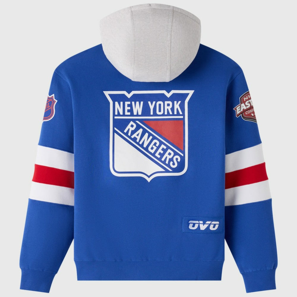 New York Rangers OVO x NHL Fleece Hoodie - Blue | US 203514861