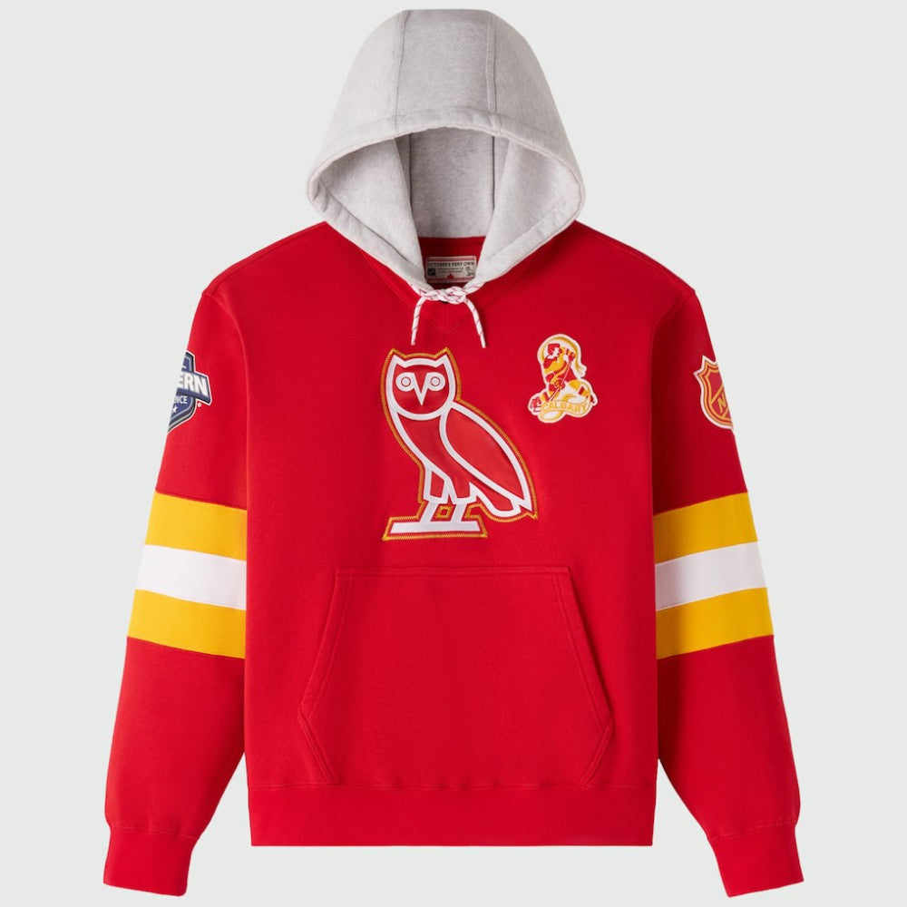 Calgary Flames OVO x NHL Fleece Hoodie - Red | US 203514862