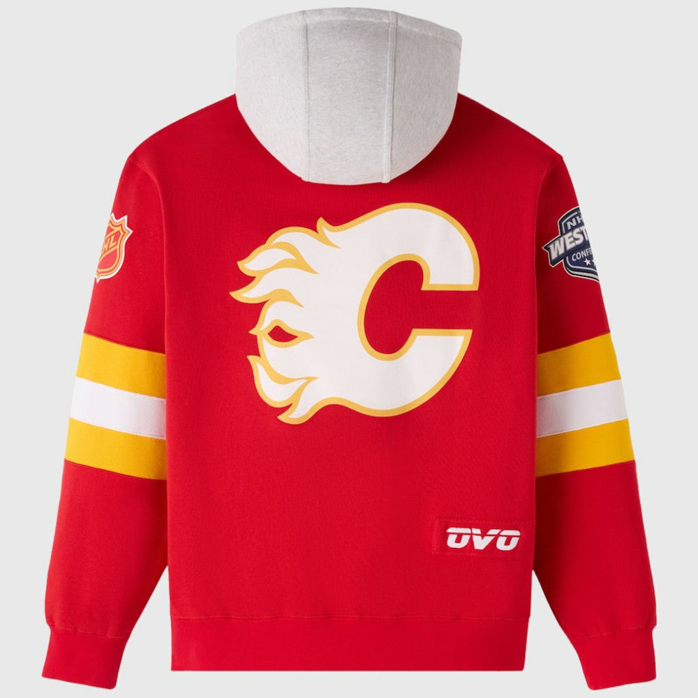 Calgary Flames OVO x NHL Fleece Hoodie - Red | US 203514862
