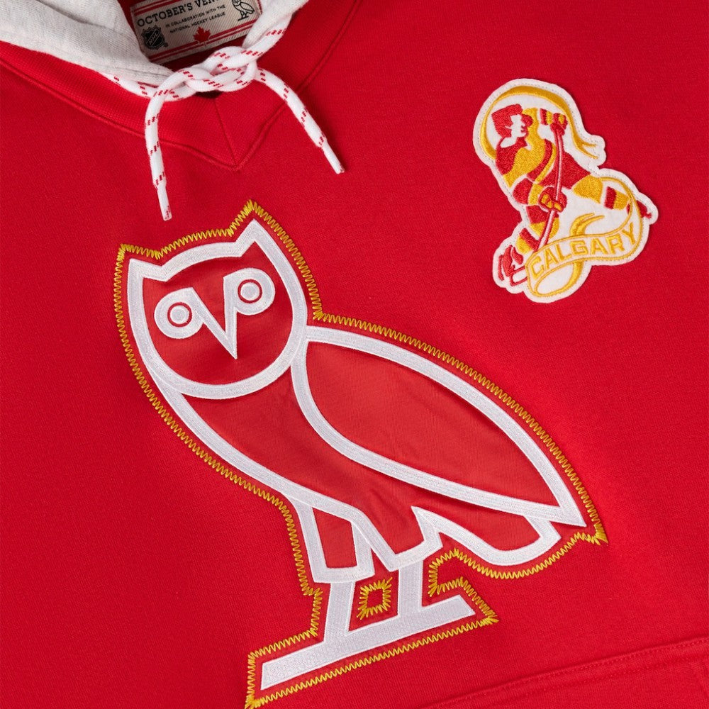 Calgary Flames OVO x NHL Fleece Hoodie - Red | US 203514862