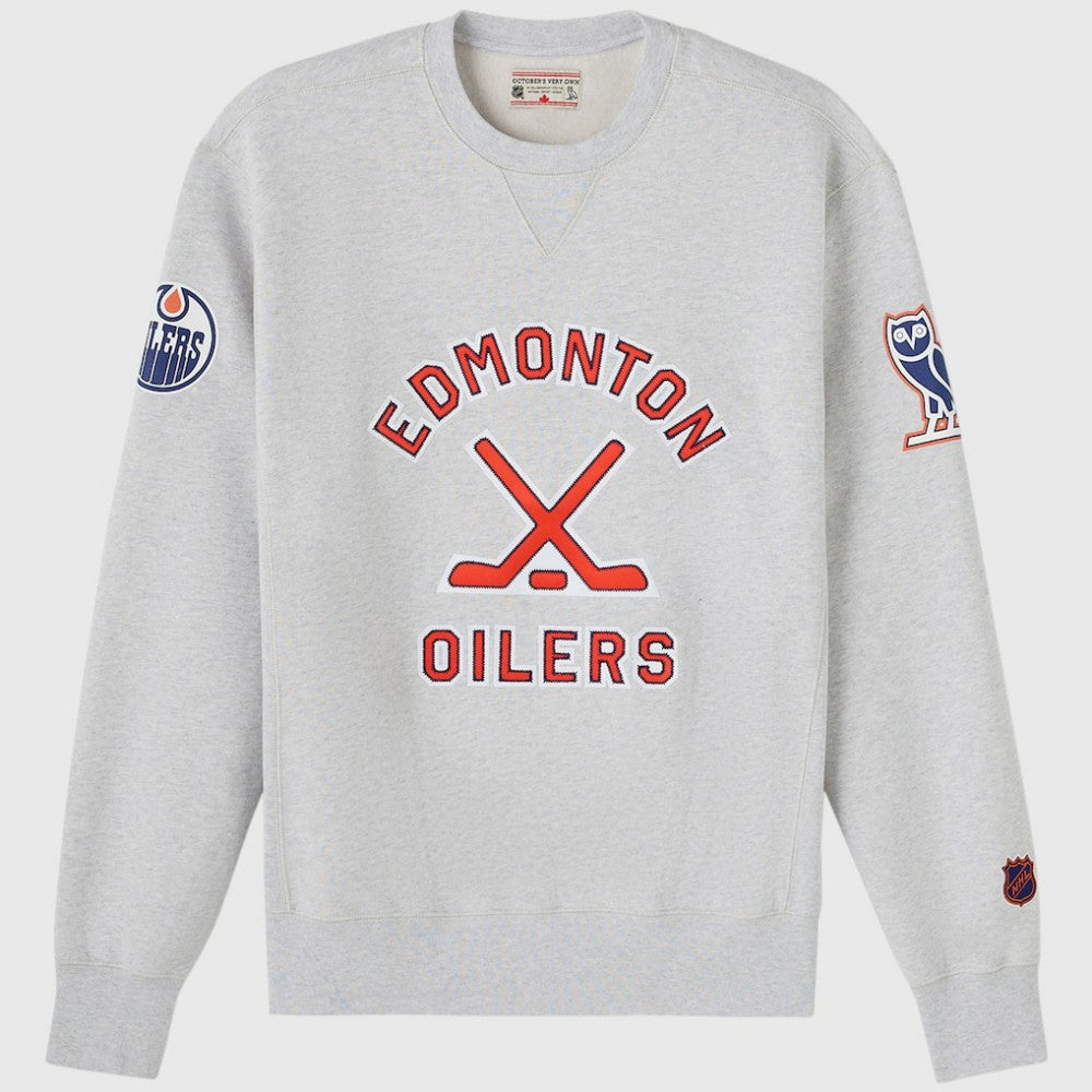 Edmonton Oilers OVO x NHL Fleece Sweatshirt - Heather Gray | US 203514883