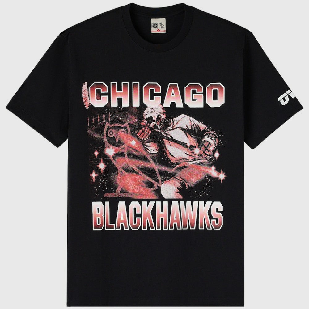 Chicago Blackhawks OVO x NHL Graphic T-Shirt - Black | US 203514919
