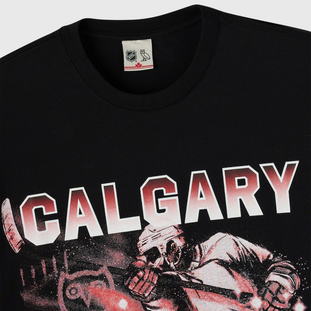 Calgary Flames OVO x NHL Graphic T-Shirt - Black | US 203514920