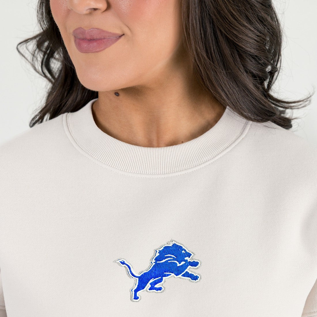 Detroit Lions Gameday Couture Women's Power Move Stadium Premium Drop Shoulder Sweatshirt - Natural Sweatshirts