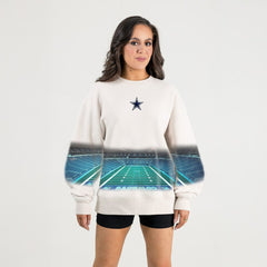 Dallas Cowboys Gameday Couture Women's Power Move Stadium Premium Drop Shoulder Sweatshirt - Natural Sweatshirts