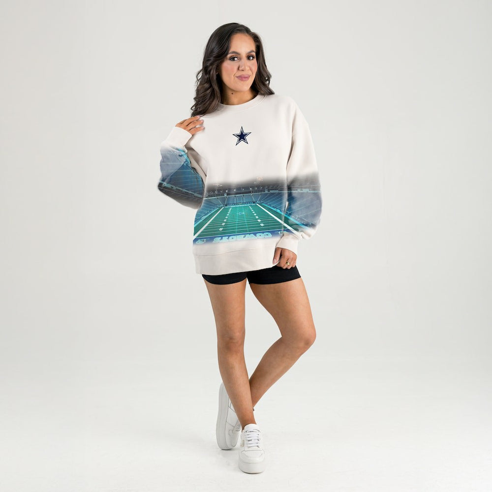Dallas Cowboys Gameday Couture Women's Power Move Stadium Premium Drop Shoulder Sweatshirt - Natural Sweatshirts