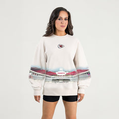 Kansas City Chiefs Gameday Couture Women's Power Move Stadium Premium Drop Shoulder Sweatshirt - Natural Sweatshirts
