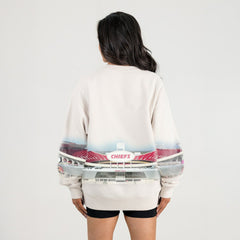 Kansas City Chiefs Gameday Couture Women's Power Move Stadium Premium Drop Shoulder Sweatshirt - Natural Sweatshirts