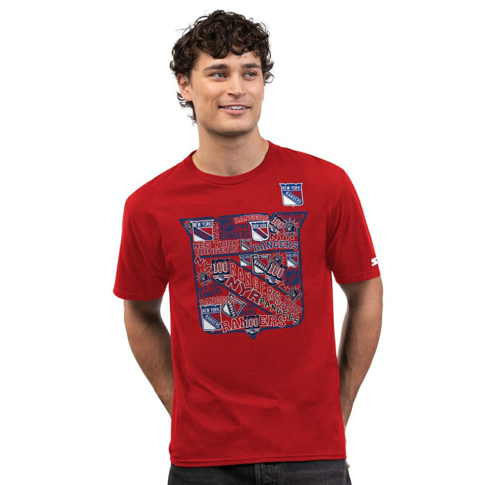 New York Rangers Starter Logo Collage T-Shirt - Red | US 203517179