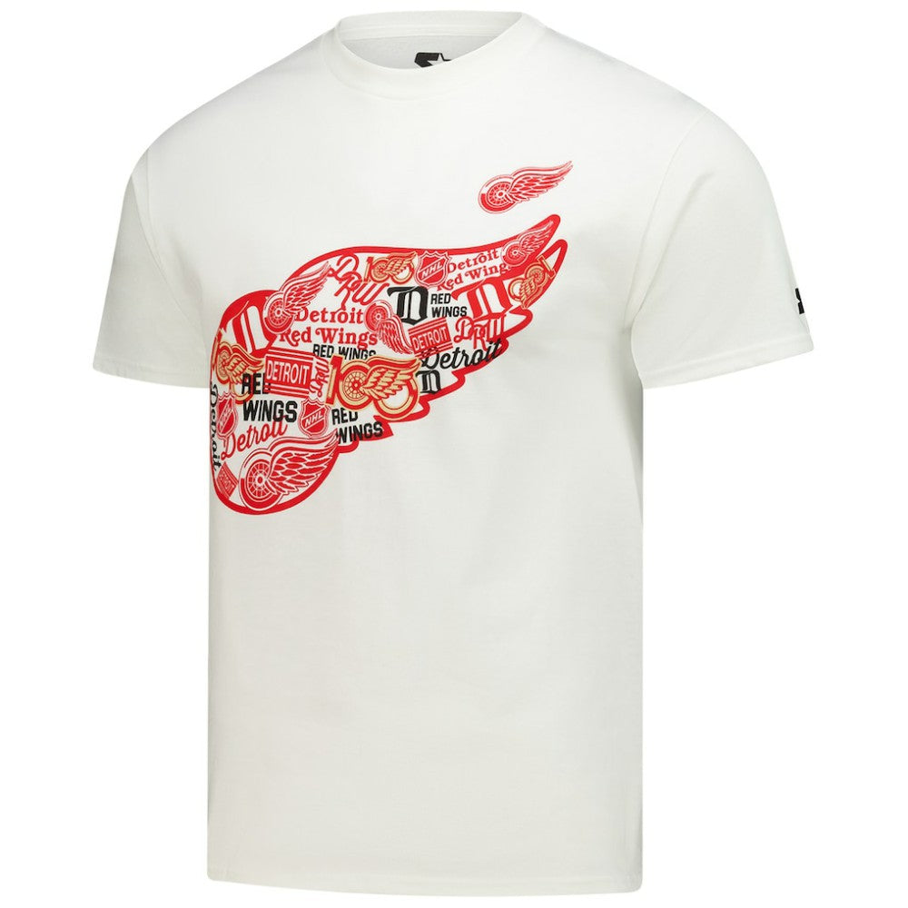 Detroit Red Wings Starter Logo Collage T-Shirt - White | US 203517181