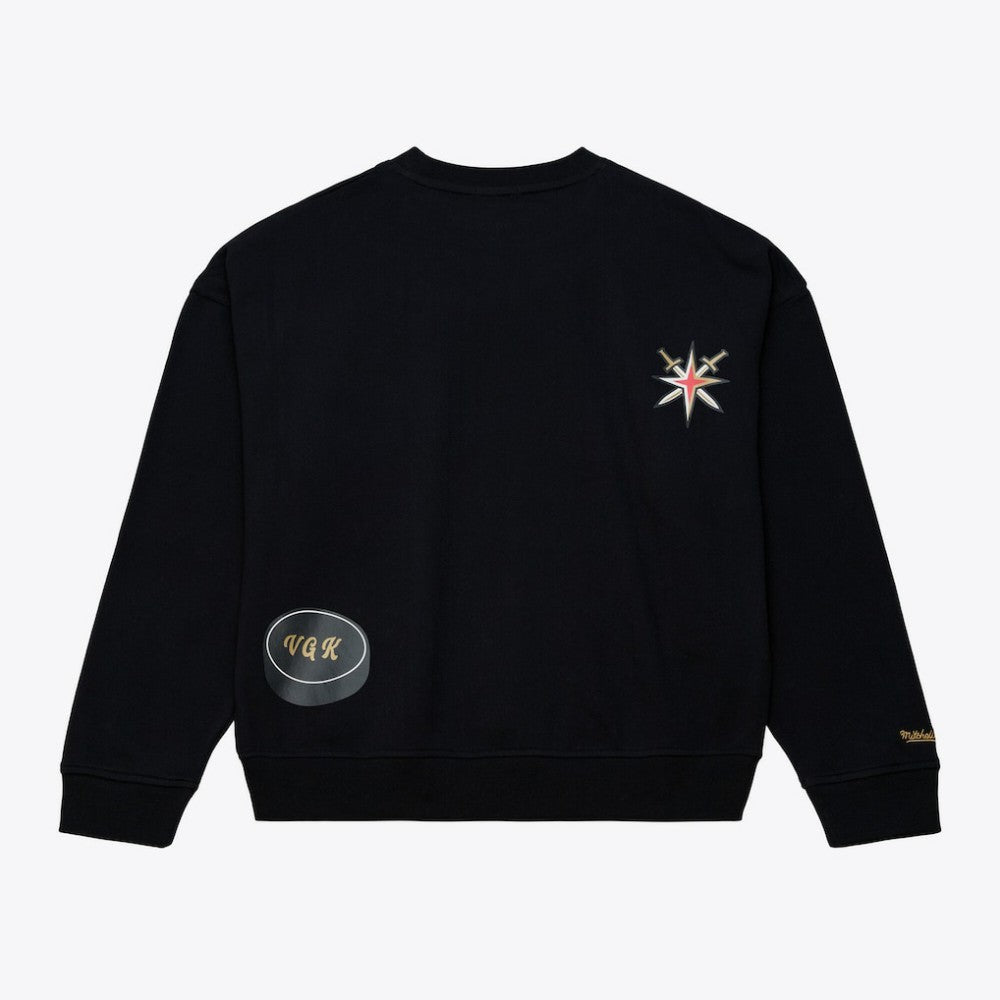 Vegas Golden Knights Mitchell & Ness Women's Crewneck Sweatshirt - Black | US 203517449