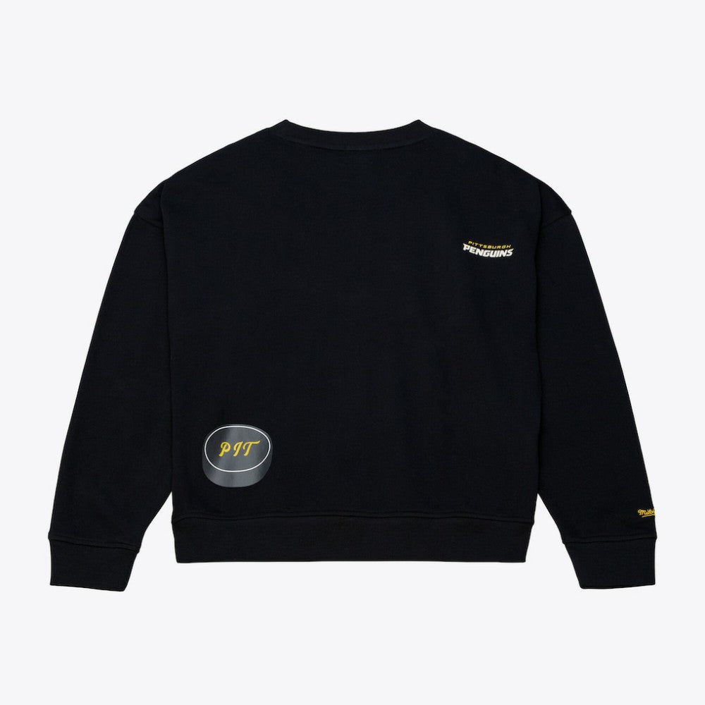 Pittsburgh Penguins Mitchell & Ness Women's Crewneck Sweatshirt - Black | US 203517451