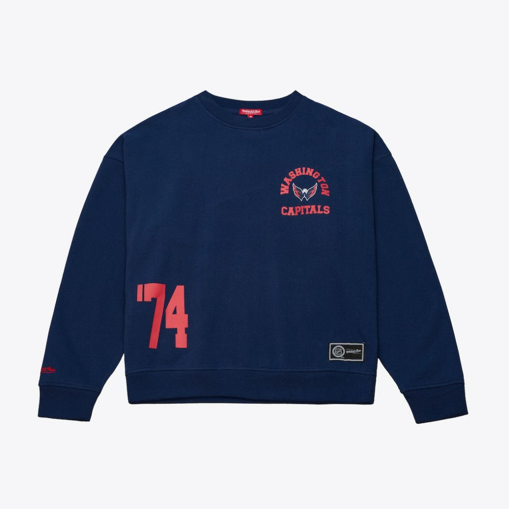 Washington Capitals Mitchell & Ness Women's Crewneck Sweatshirt - Navy | US 203517453