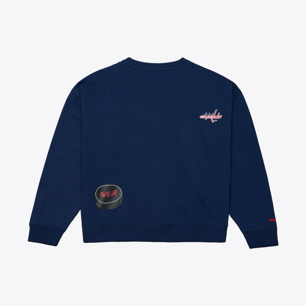Washington Capitals Mitchell & Ness Women's Crewneck Sweatshirt - Navy | US 203517453
