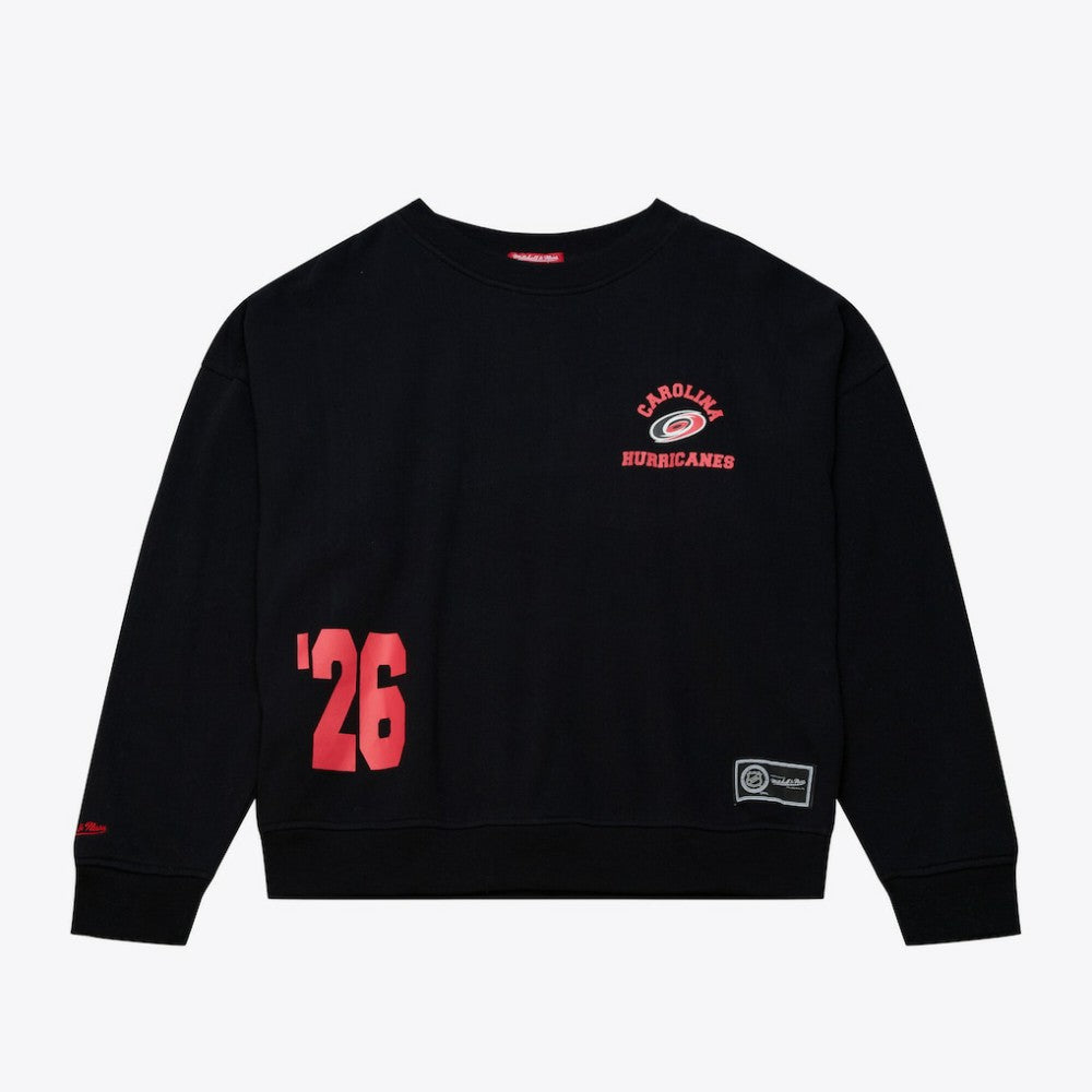 Carolina Hurricanes Mitchell & Ness Women's Crewneck Sweatshirt - Black | US 203517456
