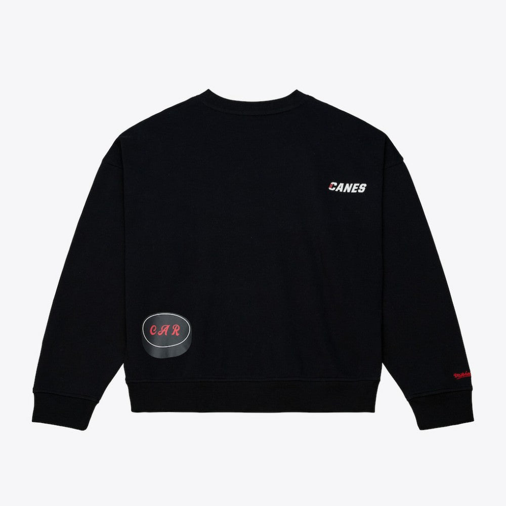 Carolina Hurricanes Mitchell & Ness Women's Crewneck Sweatshirt - Black | US 203517456