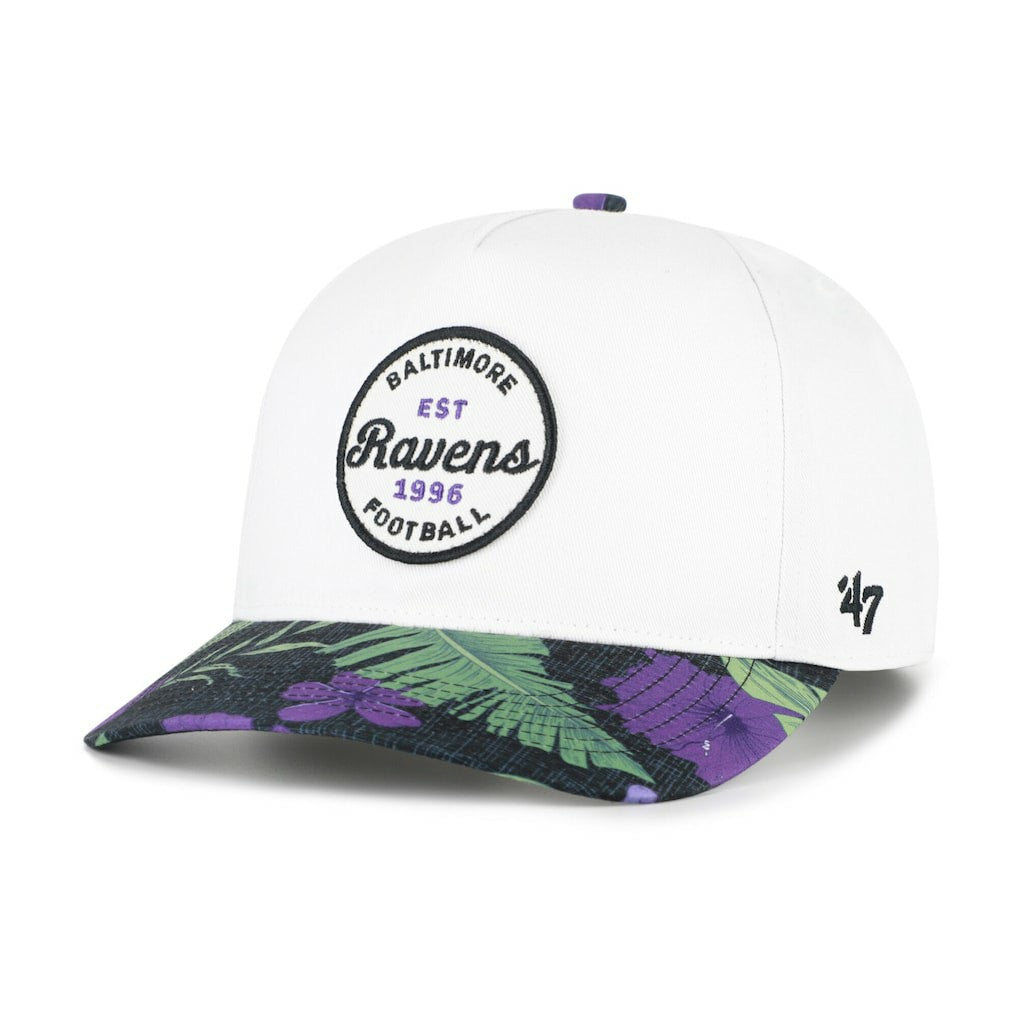Baltimore Ravens '47 Beach Side Hitch Adjustable Hat - White/Purple Hats