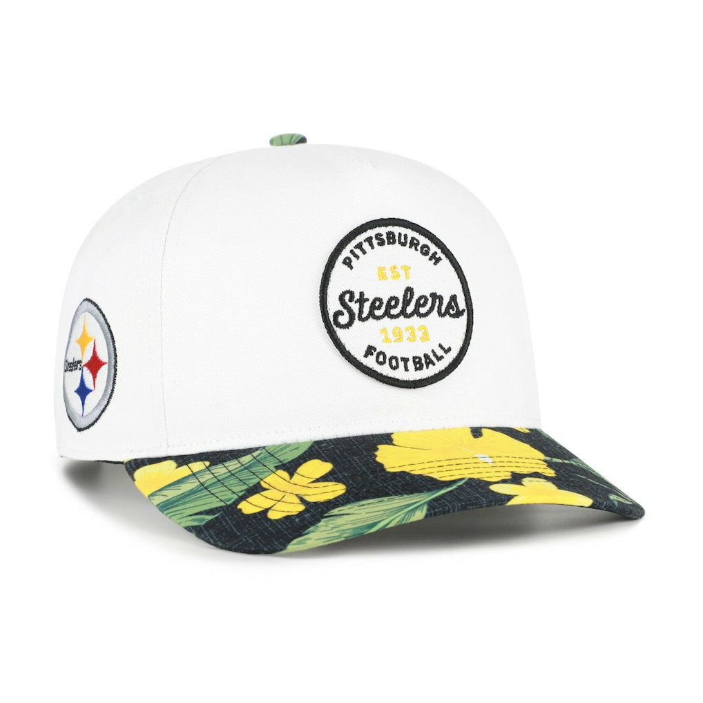 Pittsburgh Steelers '47 Beach Side Hitch Adjustable Hat - White/Black Hats