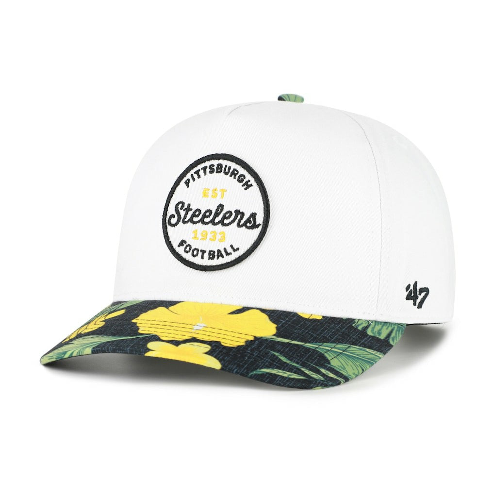 Pittsburgh Steelers '47 Beach Side Hitch Adjustable Hat - White/Black Hats