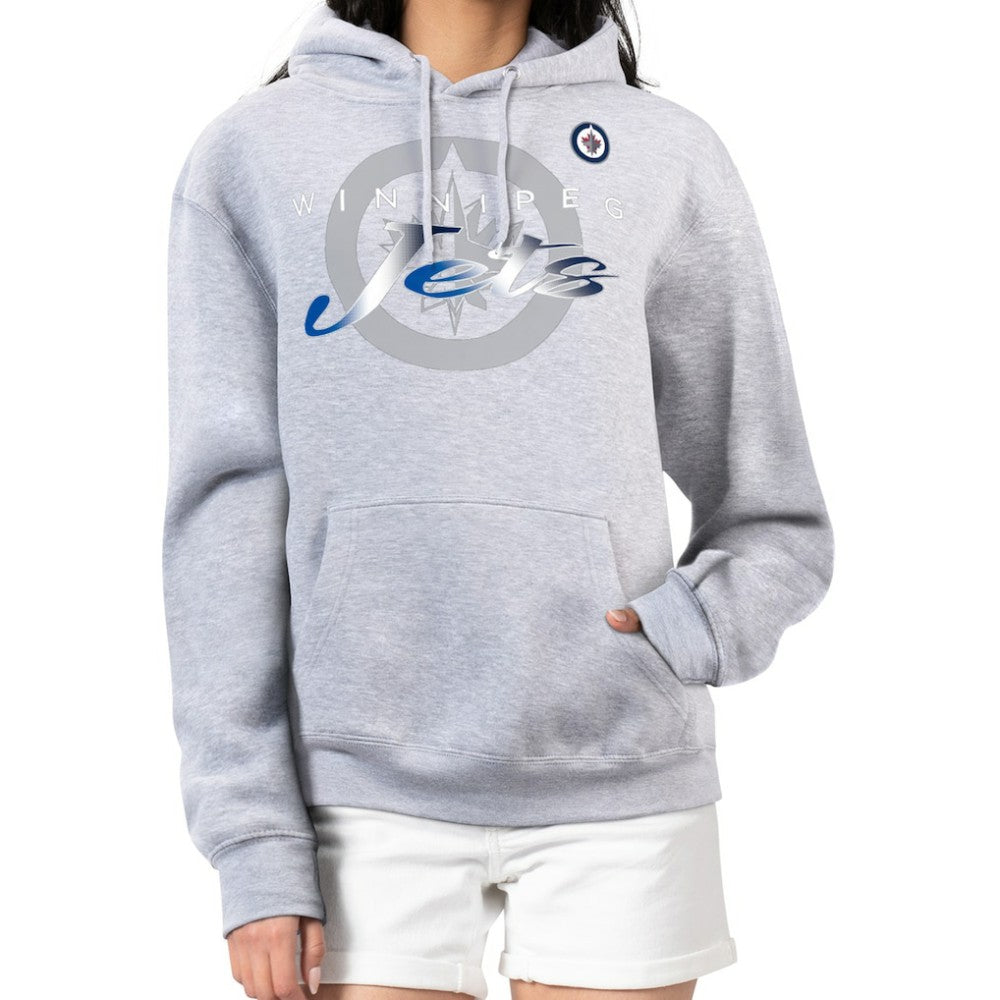 Winnipeg Jets G-III 4Her by Carl Banks Women's Shadow Logo Fleece Hoodie - Gray | US 203519916