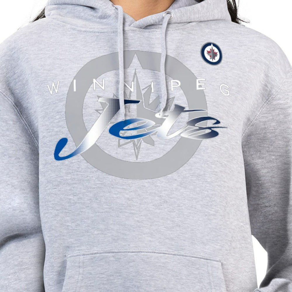 Winnipeg Jets G-III 4Her by Carl Banks Women's Shadow Logo Fleece Hoodie - Gray | US 203519916