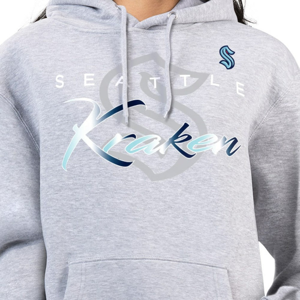 Seattle Kraken G-III 4Her by Carl Banks Women's Shadow Logo Fleece Hoodie - Gray | US 203519921