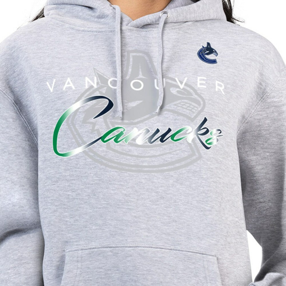 Vancouver Canucks G-III 4Her by Carl Banks Women's Shadow Logo Fleece Hoodie - Gray | US 203519924