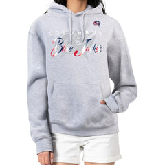 Columbus Blue Jackets G-III 4Her by Carl Banks Women's Shadow Logo Fleece Hoodie - Gray | US 203519926