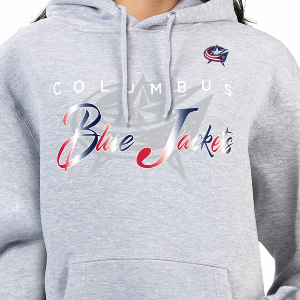 Columbus Blue Jackets G-III 4Her by Carl Banks Women's Shadow Logo Fleece Hoodie - Gray | US 203519926