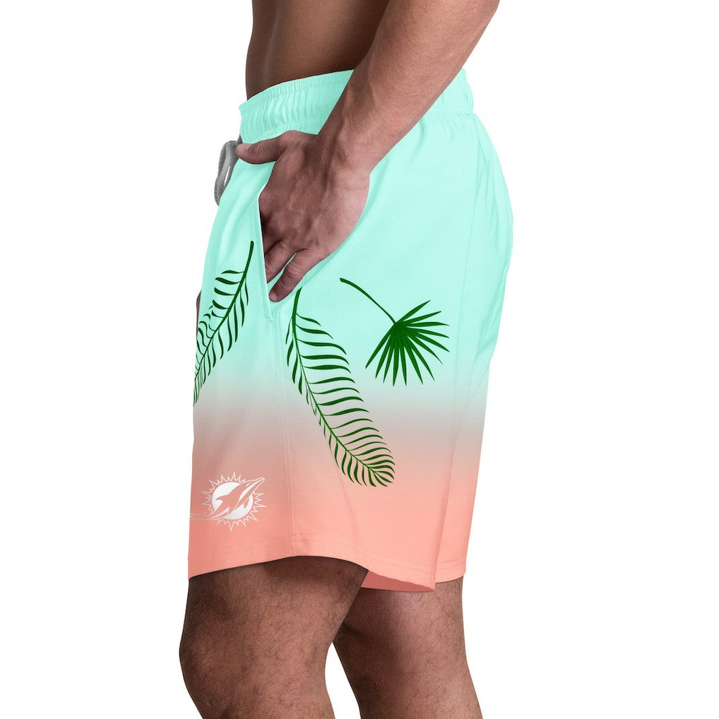 Miami Dolphins Margaritaville Sunset On The Beach Swim Shorts - Aqua Shorts