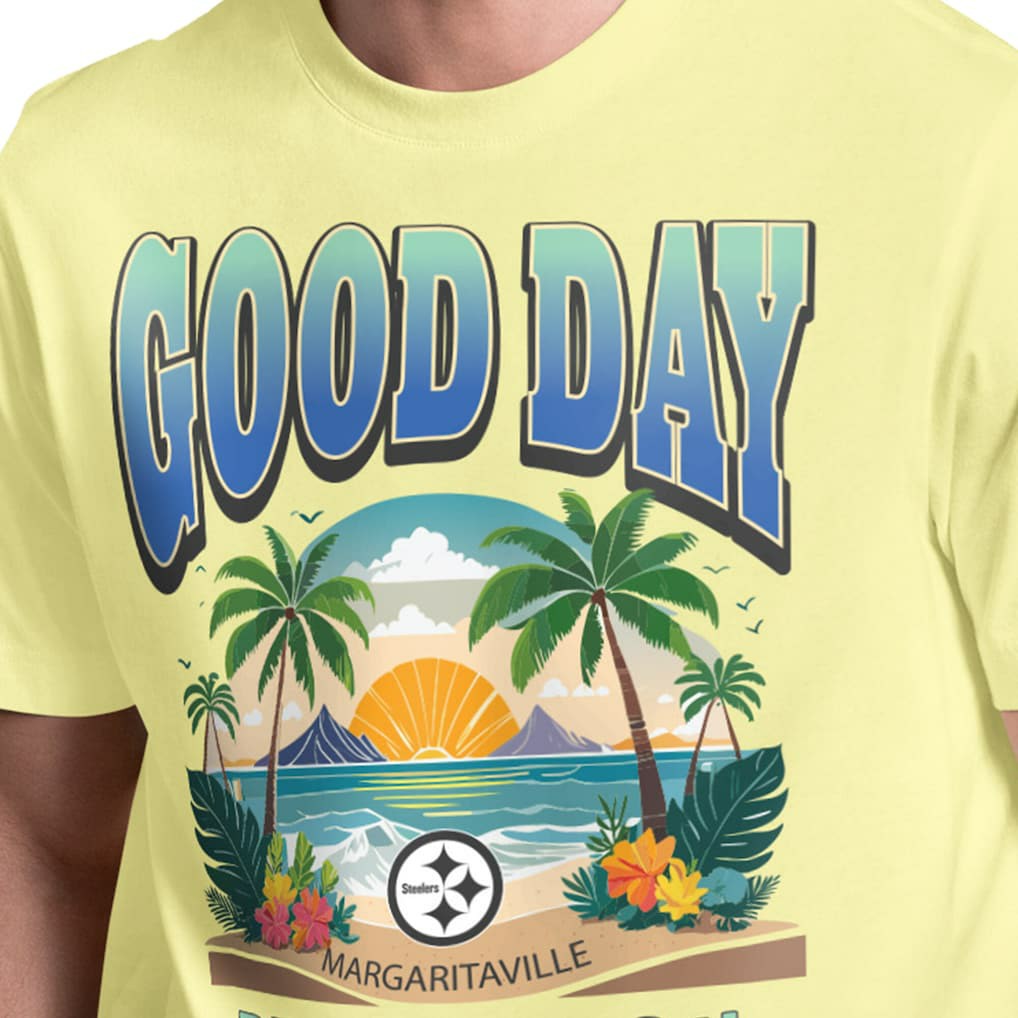 Pittsburgh Steelers Margaritaville Good Day T-Shirt - Yellow T-shirts