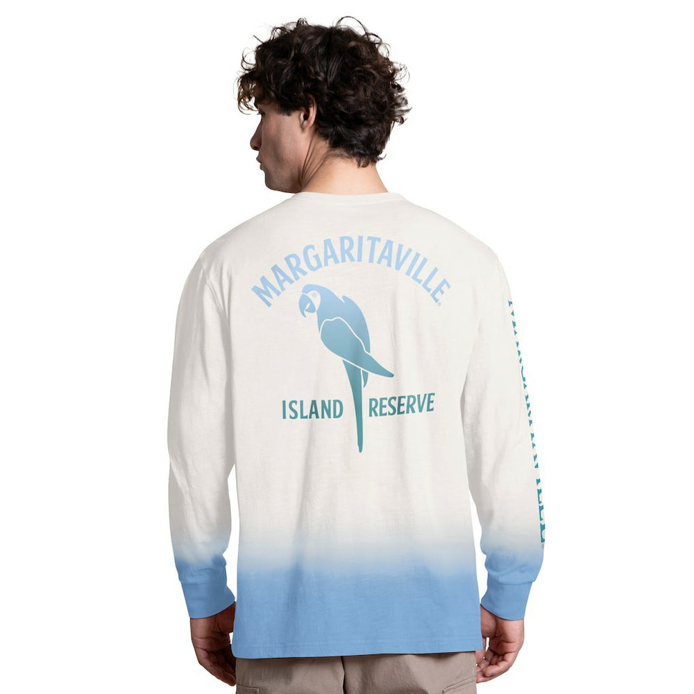 Green Bay Packers Margaritaville Island Reserve Long Sleeve Slub Henley Shirt - White/Light Blue